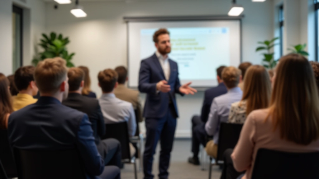 Trainingsfaciliteit waar deelnemers aan presentatievaardigheden werken
