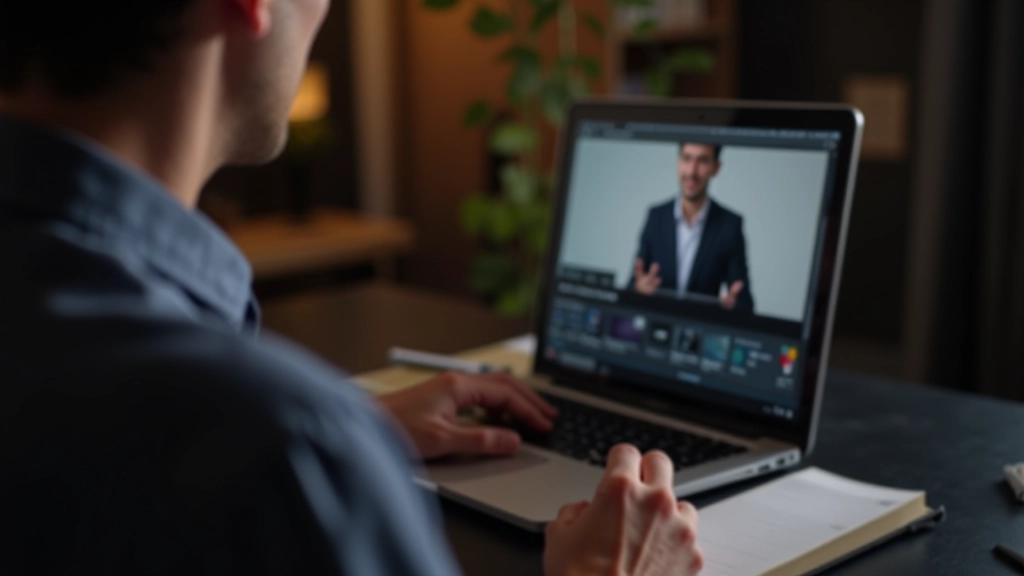 Persoon bekijkt presentatieopname voor feedback