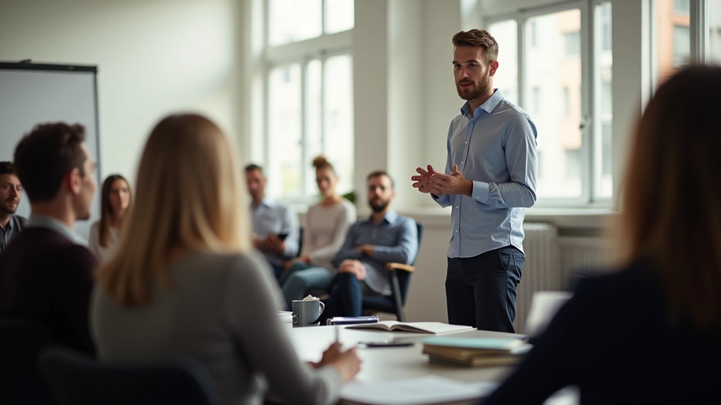 Podium Sprekers B.V. trainers werken met deelnemers aan presentatie vaardigheden