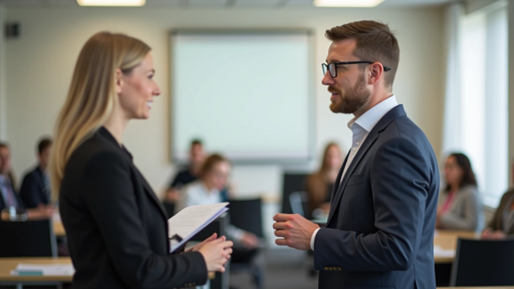 Groep mensen in trainingsruimte, oefenen met presenteren, ondersteunende omgeving